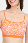 Rosaline Double Layered Non Wired Full Coverage Bralette Bra - Geoplay Orange — thumbnail 4